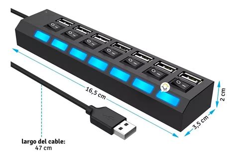 MULTITOMA REGLETA 7puertos Usb Hub TIENDA Oi