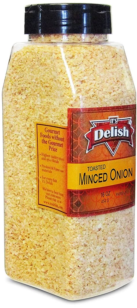 Gourmet Toasted Minced Onion By Its Delish 16 Oz Large Jar All