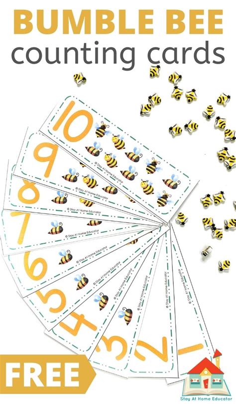 Free Bumble Bee Counting Cards Insect Math Activities In 2021