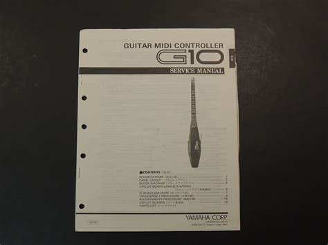 Yamaha G10 Guitar Midi Controller Service Manual Three Wave Reverb