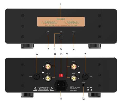 SONCOZ SGP1 Amplificateur De Puissance Class AB 2x240W 4 Ohm Noir