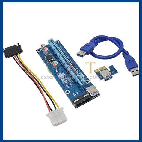 60cm Pci Express Pci E 1x To 16x Riser Card Adapter Pci Express Extender Usb 30 Cable Sata To