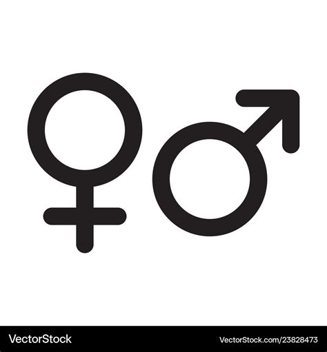 Female And Male Gender Icons Vector Isolated Man Sex Symbol Woman Hot