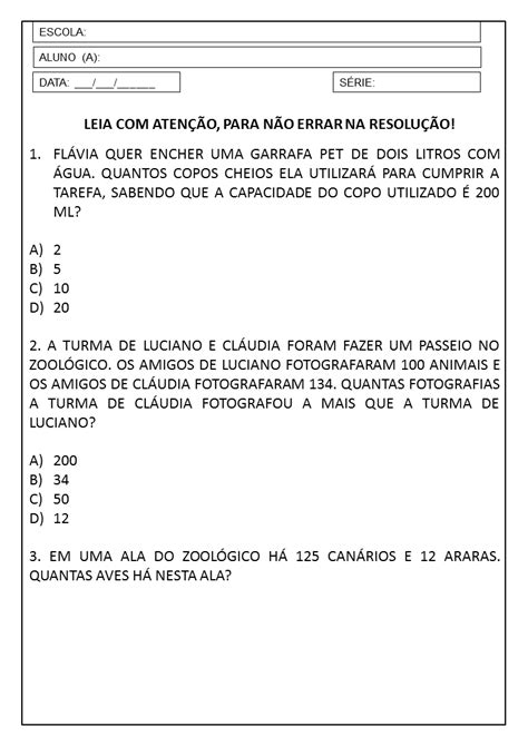 Plano De Aula 3º Ano SequÊncia DidÁtica De MatemÁtica SÓ Escola