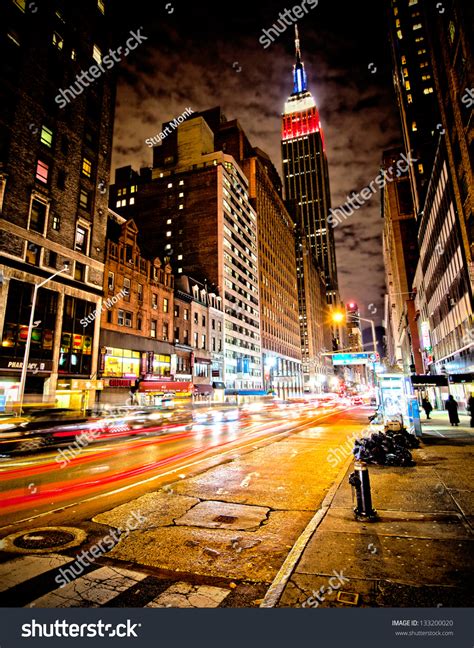 New York City Night Street Scene