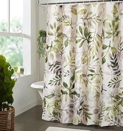 Amazon Estmy Sage Green Leaf Plant Fabric Shower Curtain