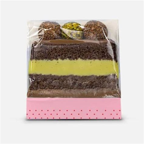 Kit Com 5 Unidades De Embalagem Para Fatias De Bolo Slice Cake Rosa