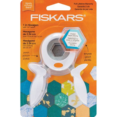 Fiskars Squeeze Punch And Acrylic Template 1 Hexagon