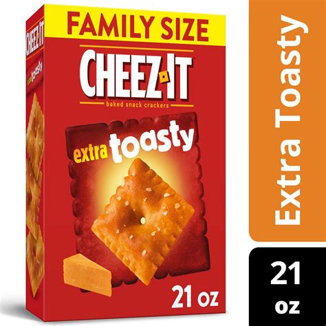 Cheez It Extra Toasty Cheese Crackers 21 Oz Walmart