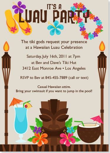 Luau Birthday Party Invitation Wording | FREE Printable Birthday ...