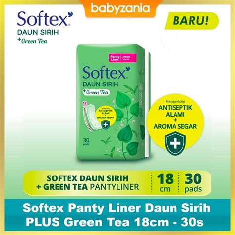 Jual Softex Panty Liner Daun Sirih PLUS Green Tea 18 Cm 30 S Shopee