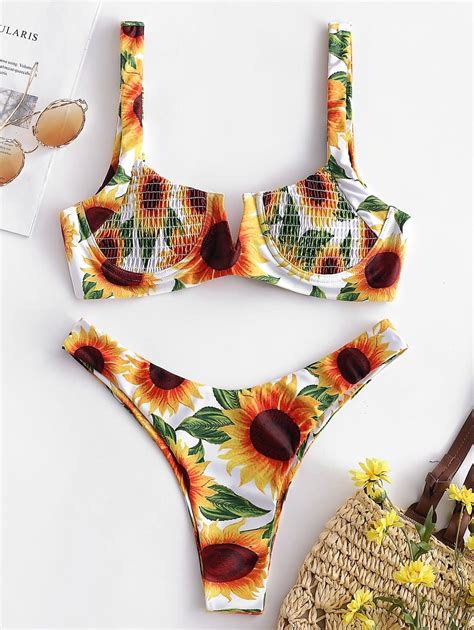 Swimwear Sunflower Bikini Swimwear Swimwear Style Fashion Bikini Hot