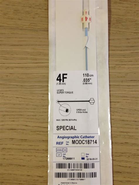 New Cordis Modc Special Ucsf Angiographic Catheter Super Torque