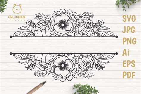 Cute Floral Border Svg