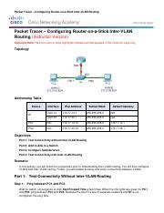 Packet Tracer Configuring Router On A Stick Inter Vlan