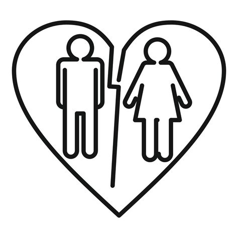 Legal Heart Divorce Icon Outline Style 14499290 Vector Art At Vecteezy