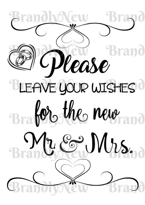 Please Leave Your Wishes For The New Mr And Mrs Design Etsy