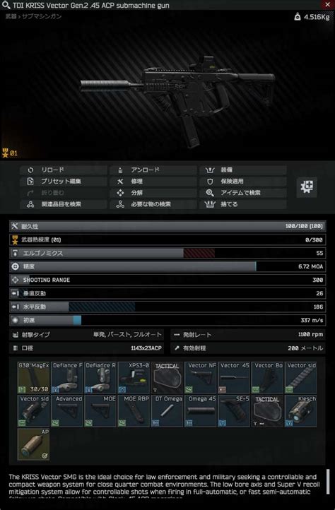 【タルコフ】vector 45カスタム＆弾薬おすすめ一覧【eft】