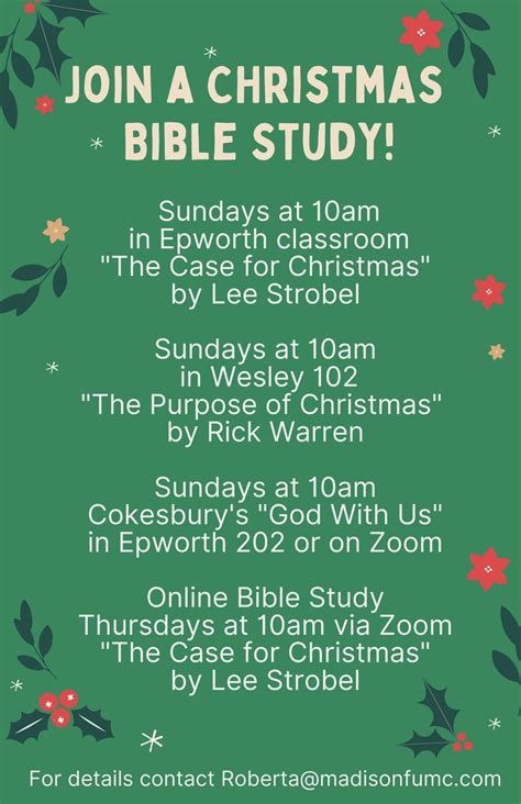 Christmas Bible Study Poster | First United Methodist Church Madison ...