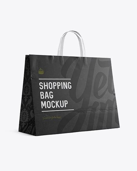 Paper Shopping Bag Mockup Halfside View Eye Level Shot Free