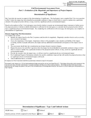 Fillable Online Full Environmental Assessment Form Part 3 Town Of