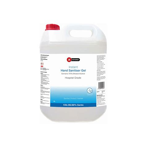 Advance Instant Hand Sanitiser Gel Alcohol 5l Advance Clean