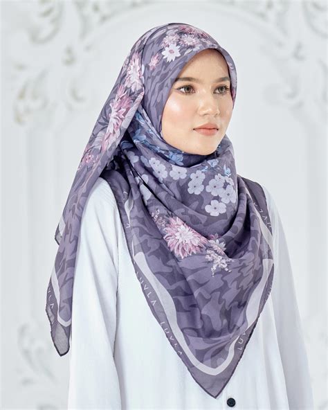 Tudung Bawal Cotton Voile Cendana Buttonbush Kualiti Designer