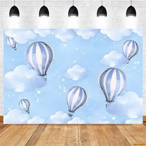 Hot Air Balloons Backdrop Baby Shower Newborn Portrait Girl Boy Birthday Party R Photography