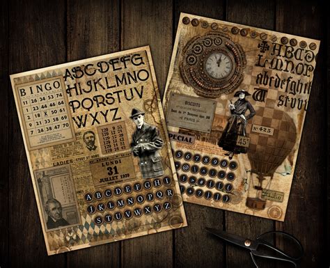 Junk Journal Steampunk Paper Printable Collage Paper Etsy