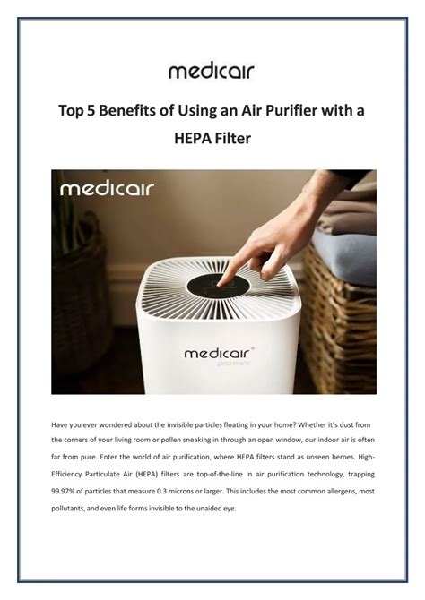 PPT - Top 5 Benefits of Using an Air Purifier with a HEPA Filter ...