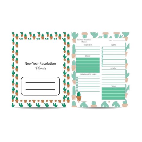 Premium Vector New Year Resolution Planner