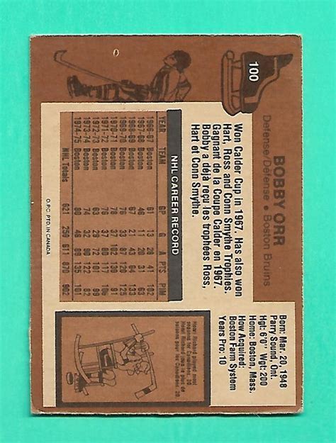 Bobby Orr O Pee Chee Bruins Vg Card F Ebay