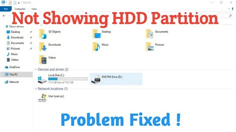 Hard Drive Partition Not Showing Up In My Computer How Fix It YouTube