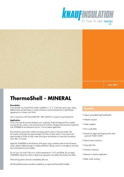 Datasheet ThermoShell TS Mineral Knauf Insulation