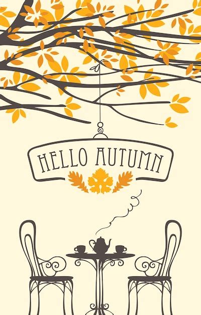 Premium Vector Hello Autumn Poster