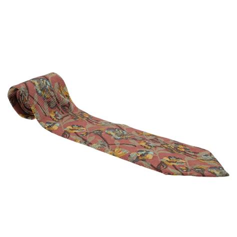 Ermenegildo Zegna Pink And Grey Floral Print Silk Tie Ermenegildo Zegna