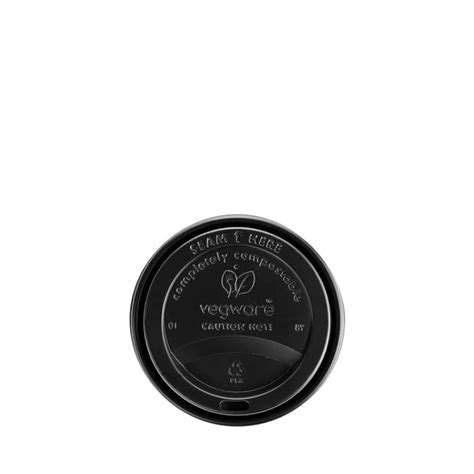 Compostable Domed Hot Cup Lid Oz Black Black Oz Cl PLA X