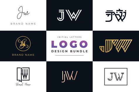 Set Of Collection Initial Letters JW Logo Design 2979699 Vector Art At