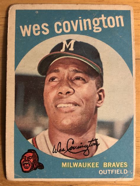 Topps Wes Covington Baseball Card Braves Outfield Low Grade