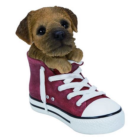 Pet Pals Sport Shoe Border Terrier Puppy Garden Ornaments And Statues