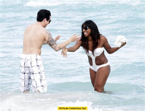 Alexandra Burke In White Bikini On The Beach In Miami