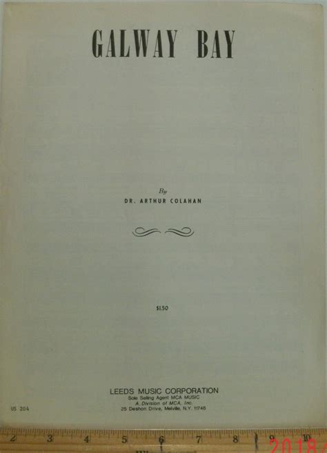 Galway Bay Sheet Music by Dr. Arthur Colahan 1947 Good - Etsy