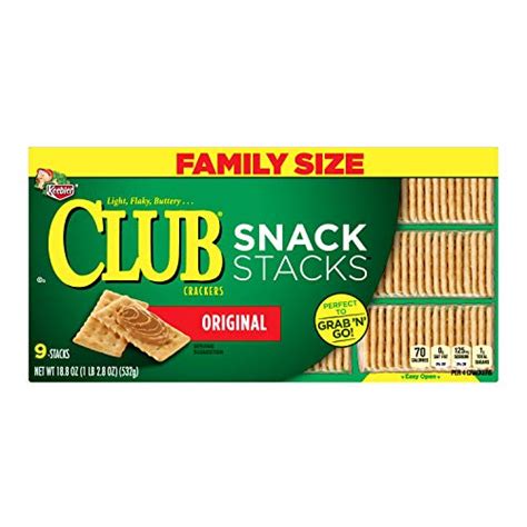 Keebler Club Crackers, Snack Stacks, Original, Grab 'N' Go, Family Size, 18.8 oz box(Pack of 12 ...