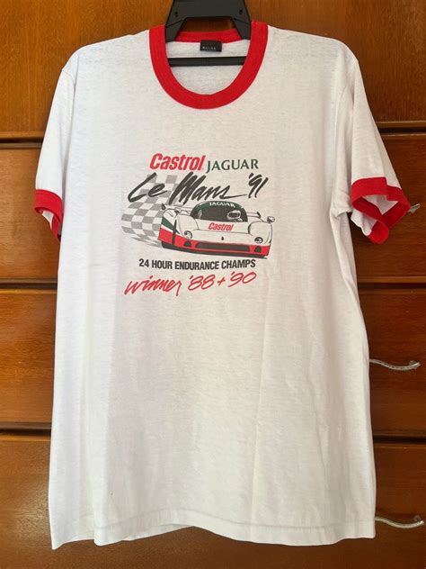 Vintage Ringer Screen Stars 80s Permotoran Nascar Castrol USA Men S