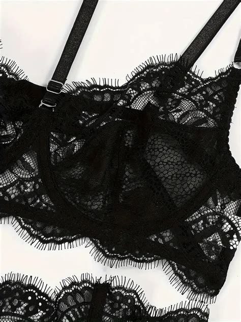 Floral Lace Lingerie Set Etsy