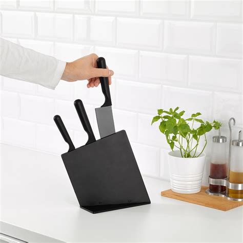 JÄmfÖra Knife Block With 3 Knives Black Ikea