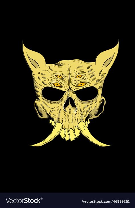 Skull Pig Hand Drawing Royalty Free Vector Image