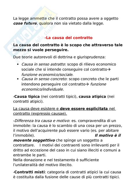 Appunti Di Diritto Privato Il Contratto