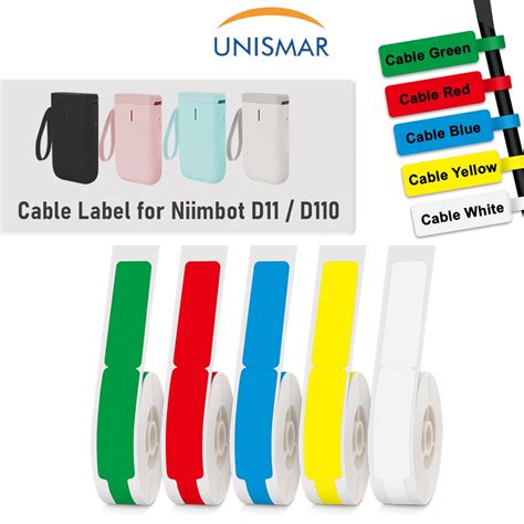 Niimbot D11 D110 D101 Cable Label Sticker 12 5mm Paper Roll 65 Labels