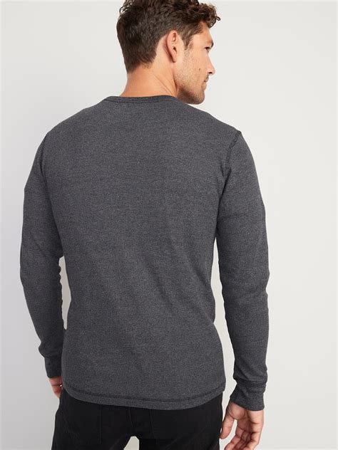 Thermal Knit Long Sleeve Henley T Shirt Old Navy